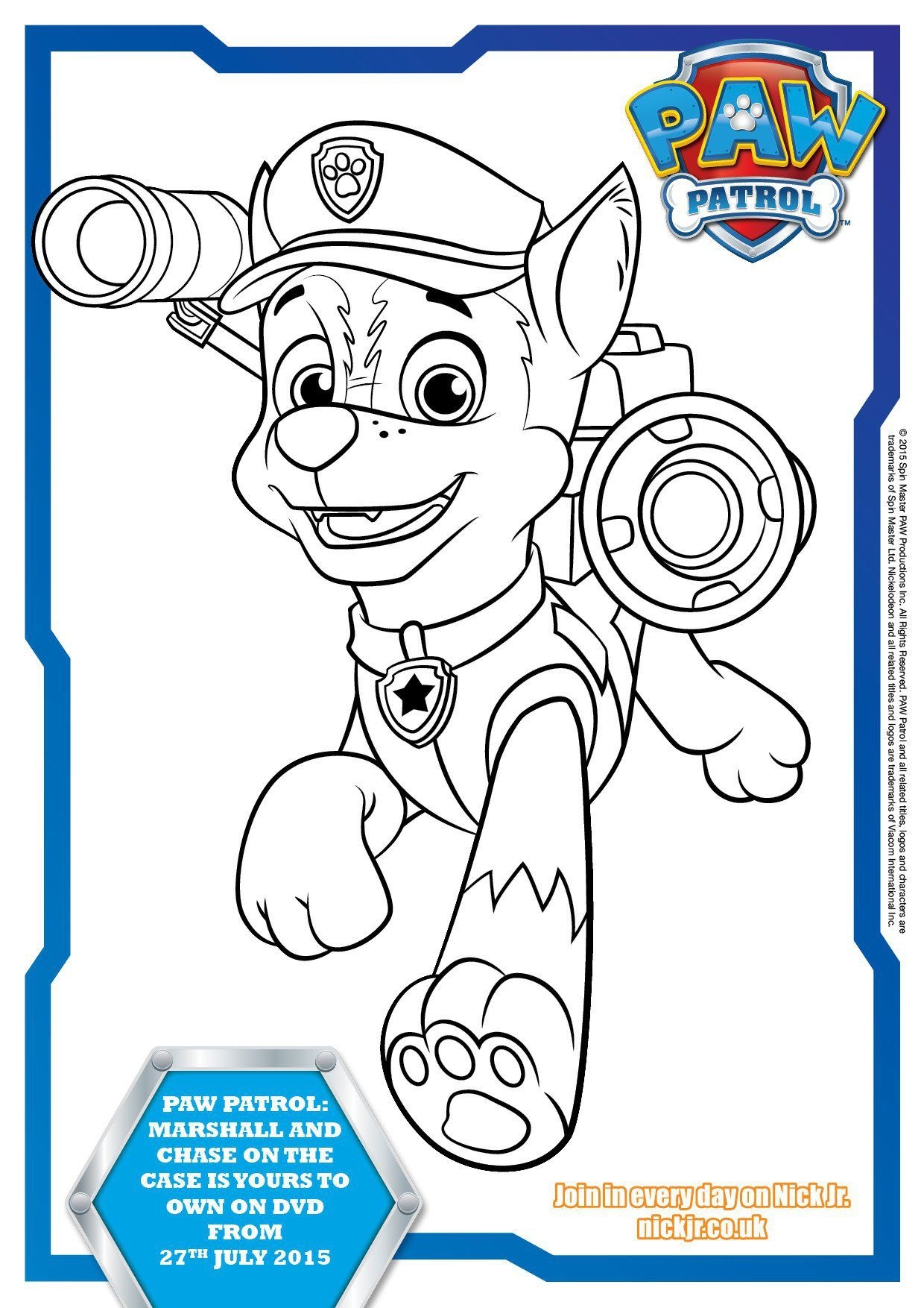 Paw Patrol Printable Coloring Page