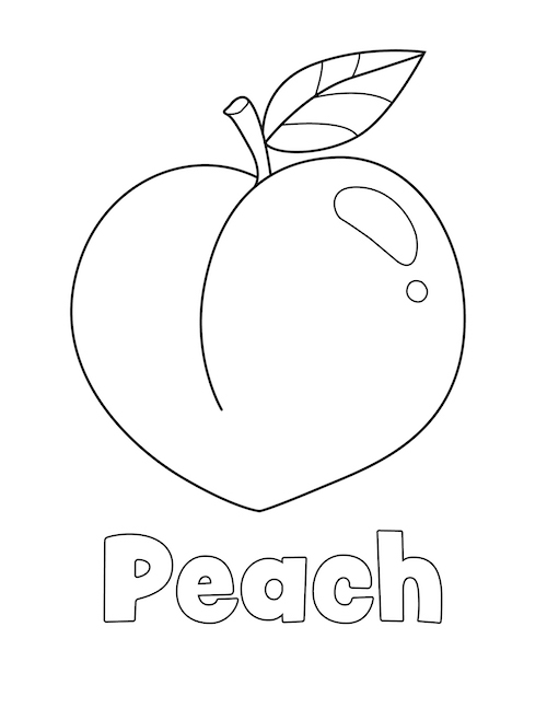 Peach Coloring Page Little Bee Family