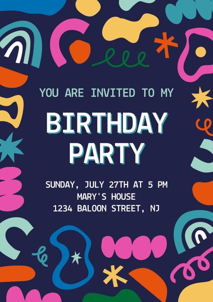birthday celebration invite template