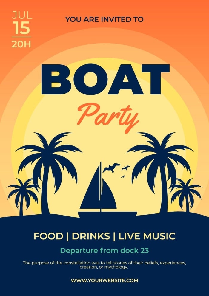 boat party invite template