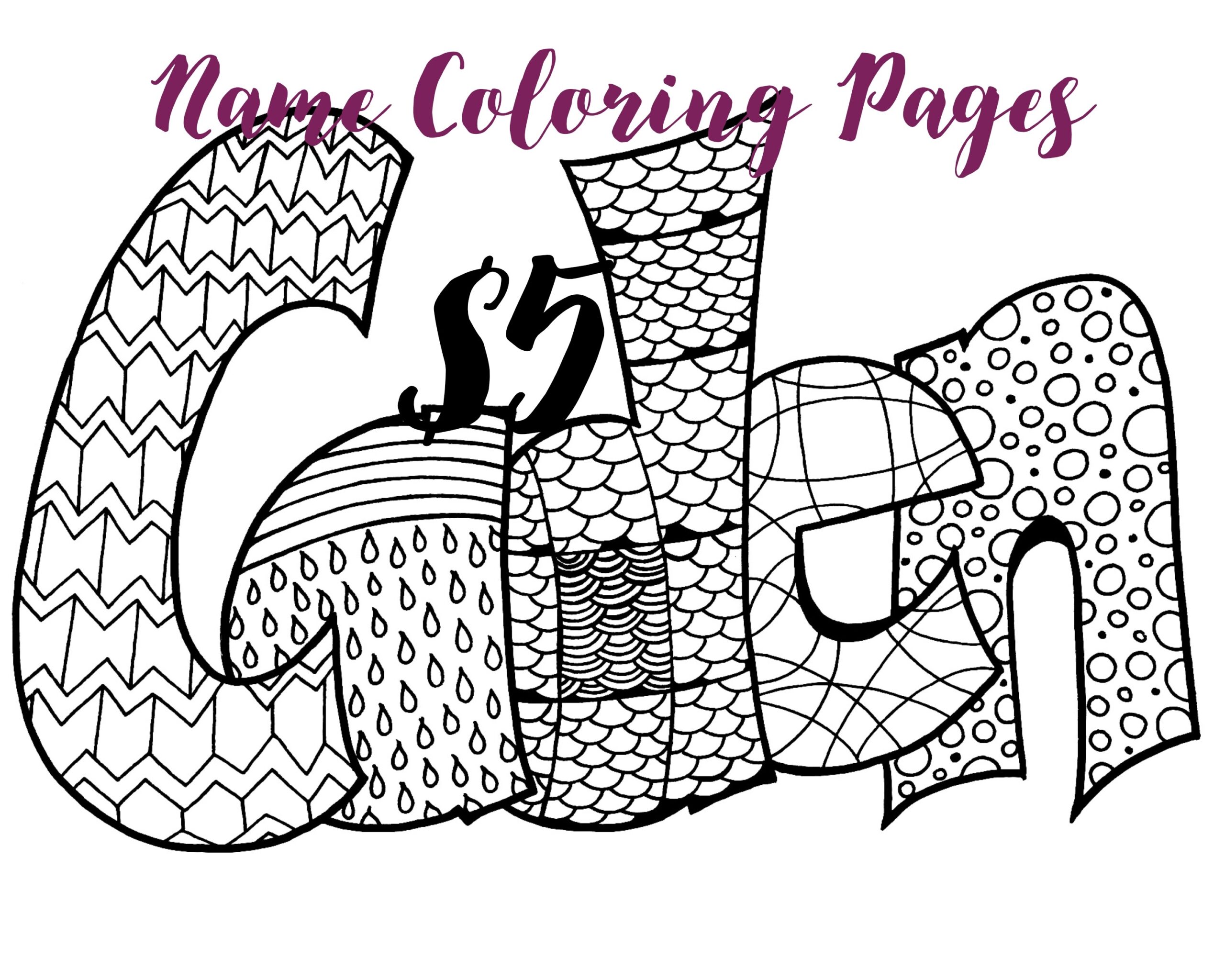 free personalized name coloring pages for adults