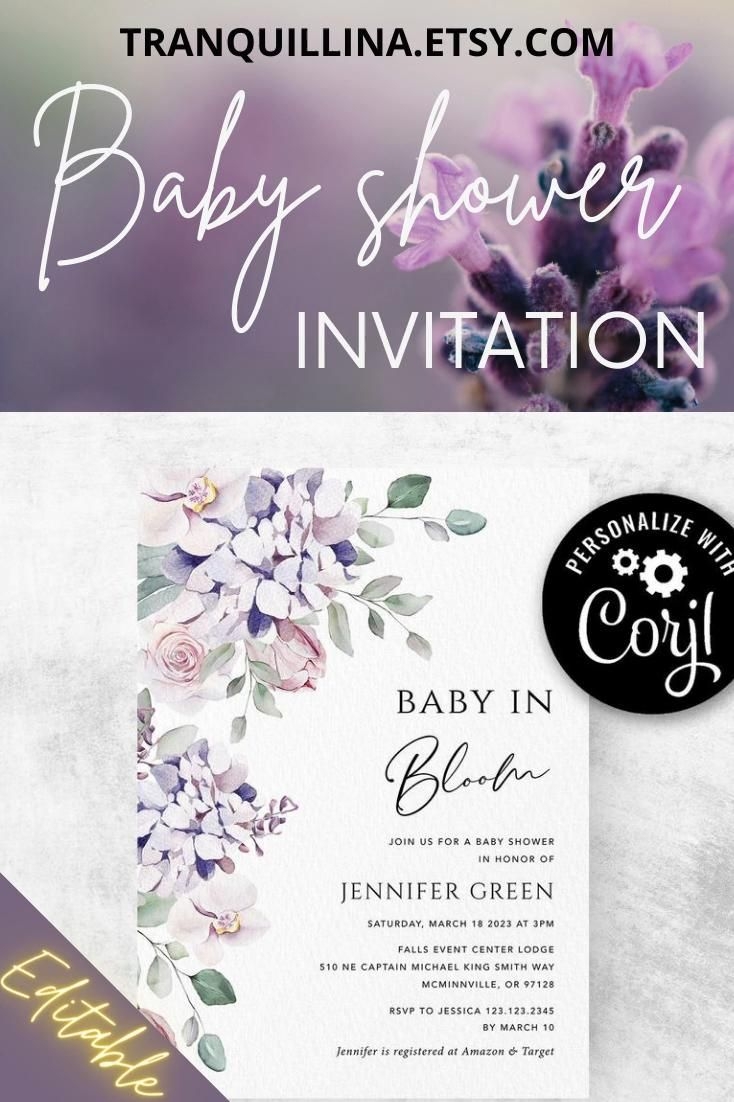 Pin On Boho Floral Baby Shower Invitations Party Decor