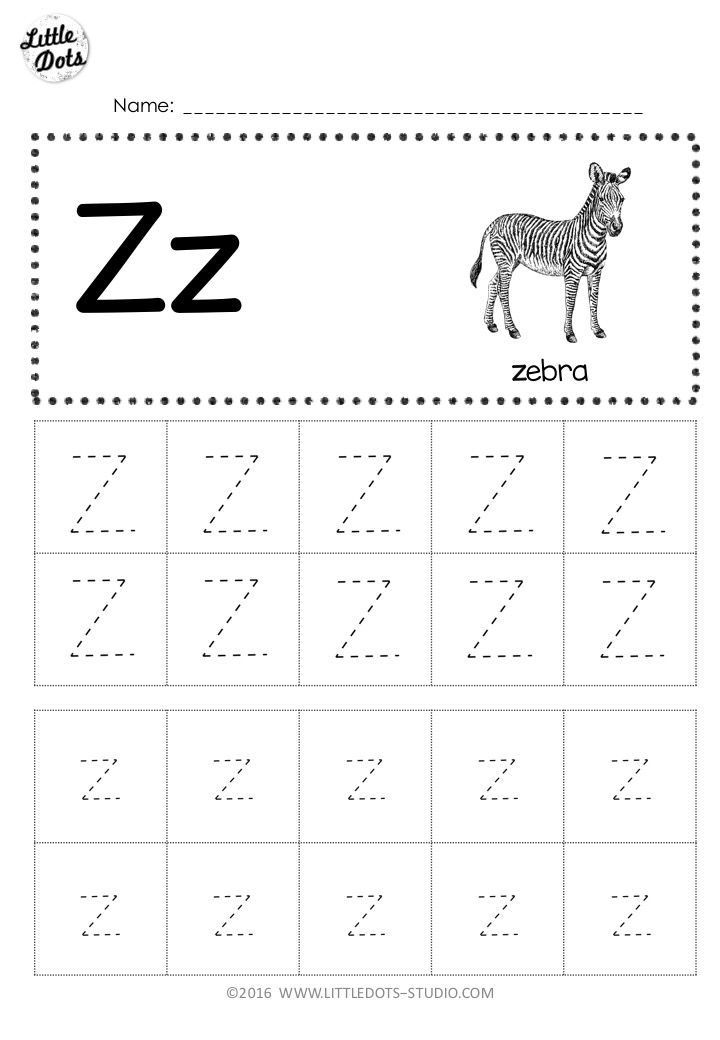 letter z worksheets for preschool
