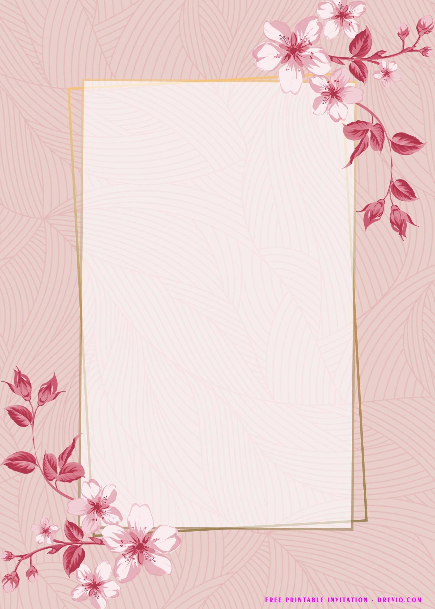 black pink birthday invitation template