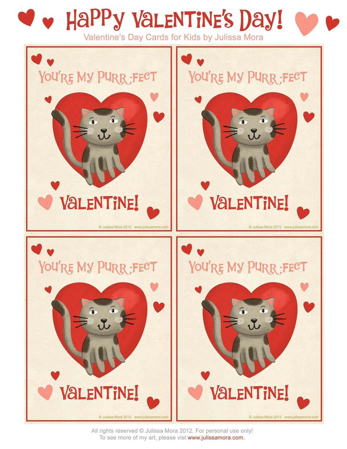 Pinterest Free Printable Cat Valentine Cards Free Printable