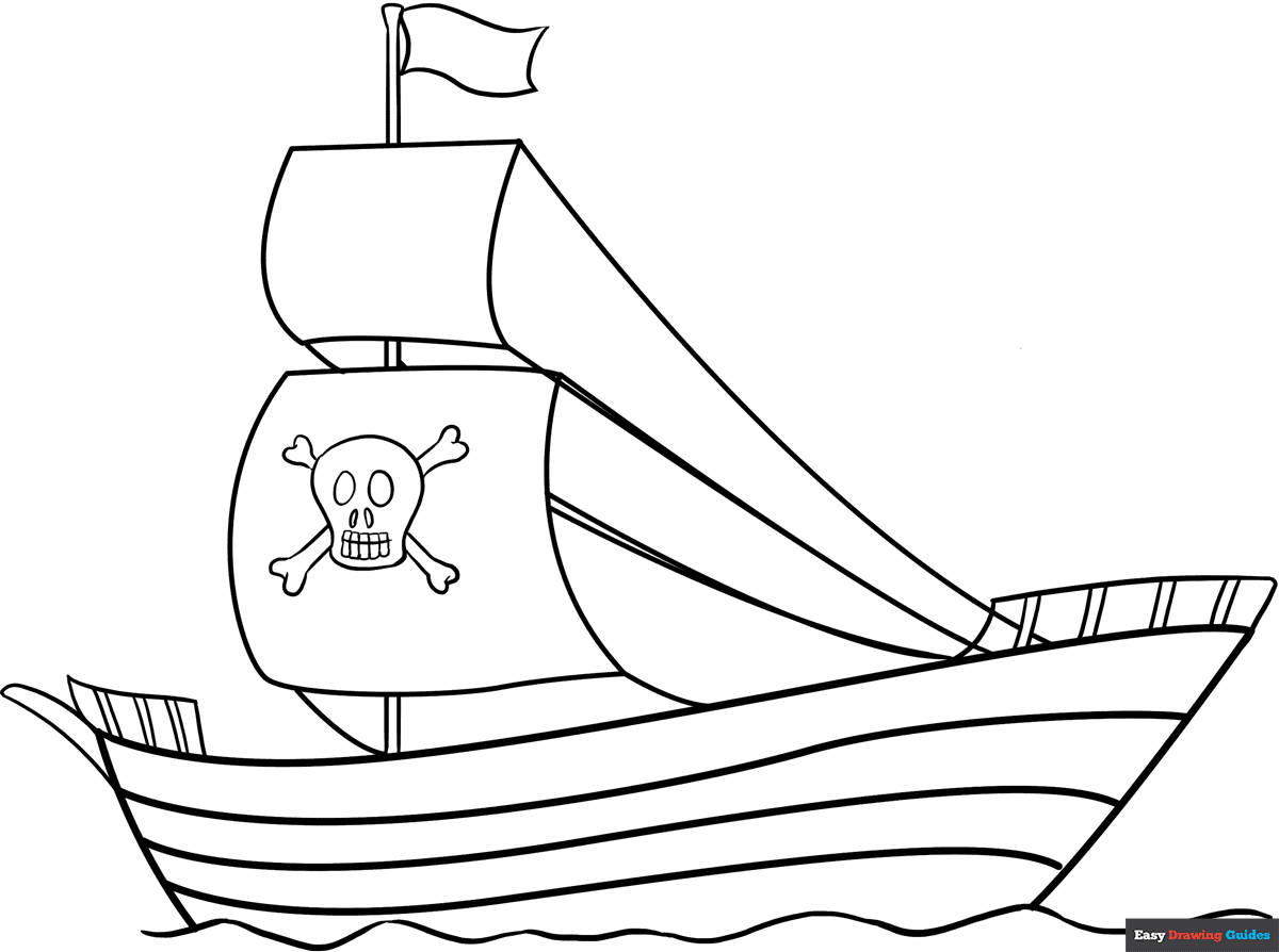 Pirate Ship Coloring Page