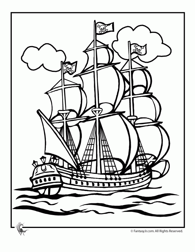 Pirate Ship Coloring Page Woo Jr Kids Activities Children 39 s