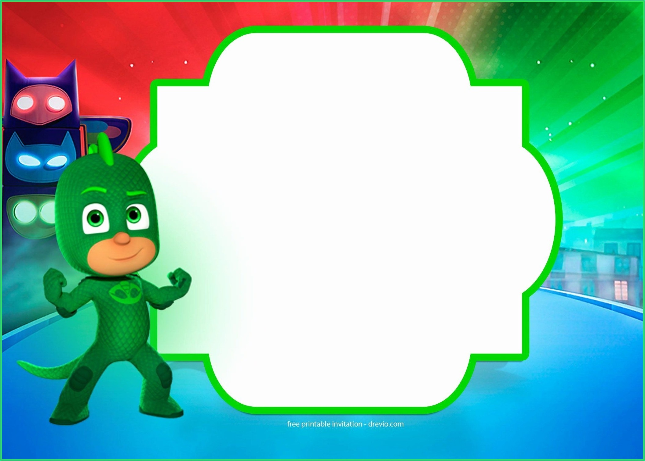 Pj Mask Invitation Template Template 1 Resume Examples Bw9jAgN27X