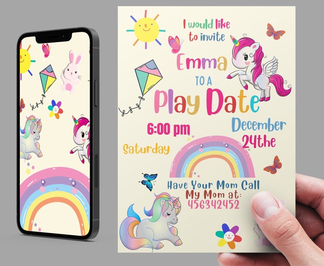 blank playdate invitation template