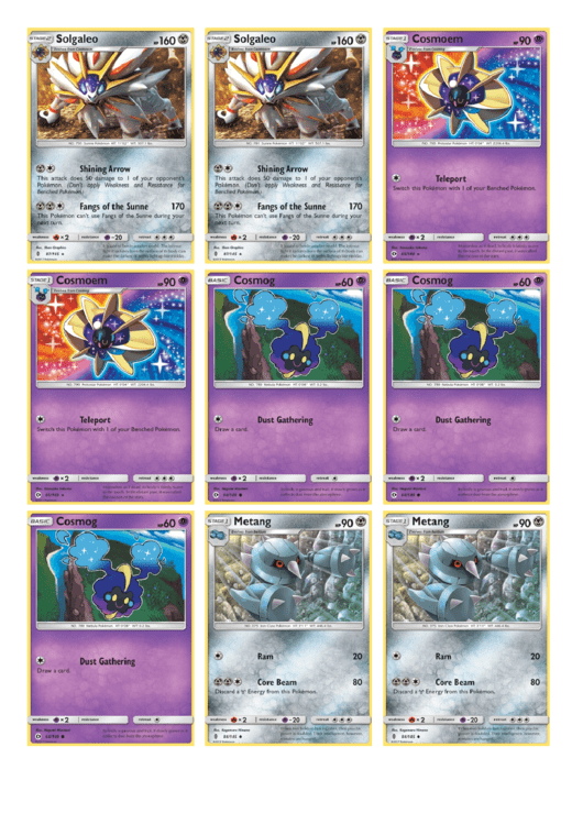 Pokemon Cards Template Printable Pdf Download