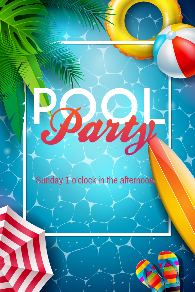 barbie pool party invitation template free
