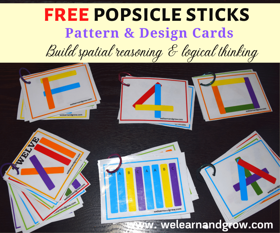 Popsicle Stick Pattern Cards Printable Free Free Printable Pattern