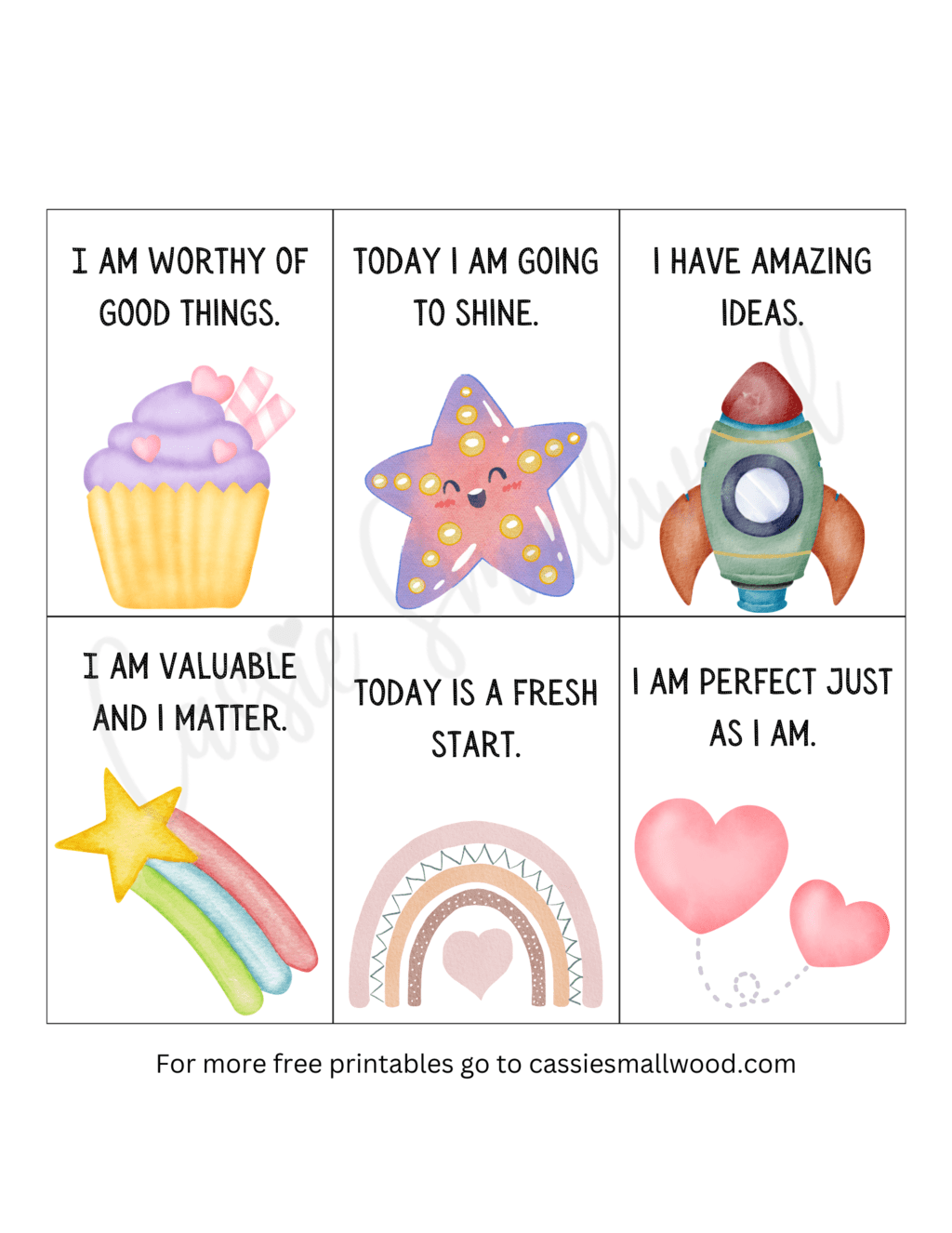 Positive Affirmations For Kids Free Printable Cards 43 Off Confopay