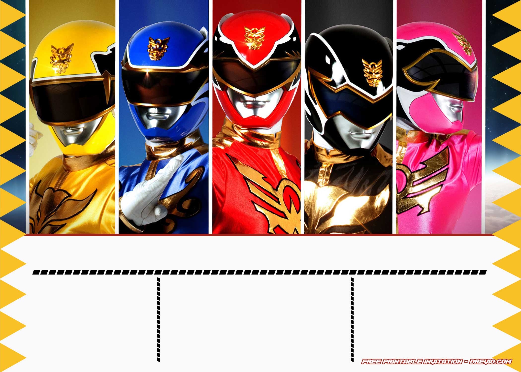 blank power ranger invitation template