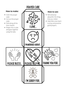 Prayer Cube Printable Template A Fun Church Craft Paper Scissors Craft