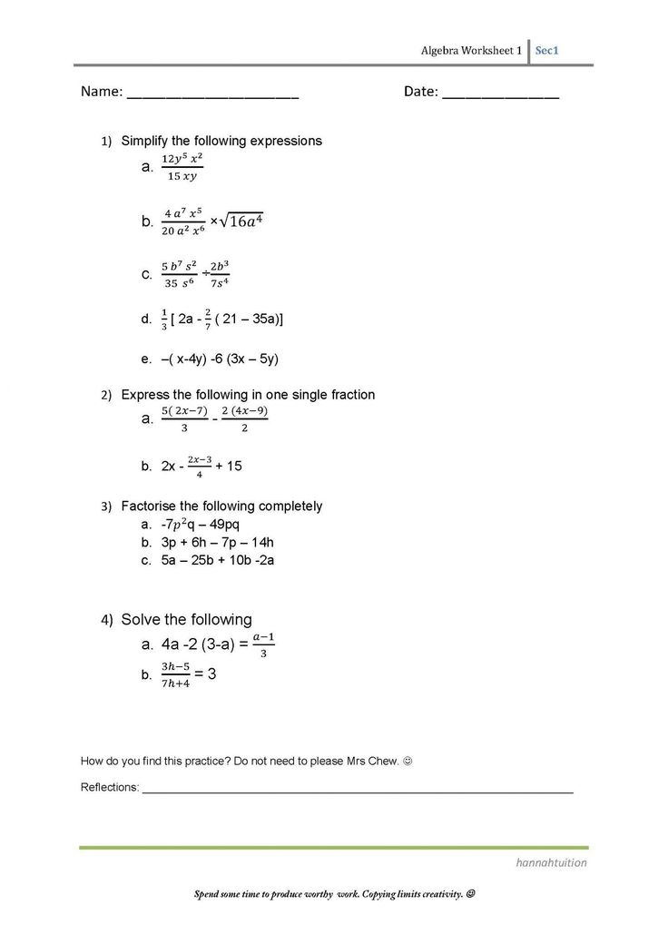 algebra for 8th graders worksheets