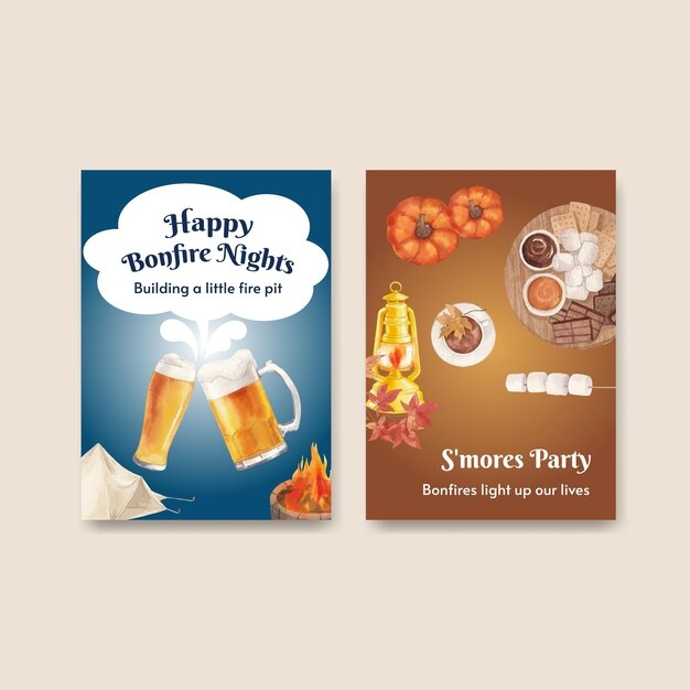 bonfire party invite template