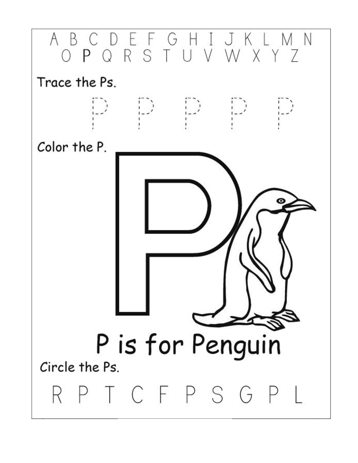 free printable alphabet worksheet for preschool