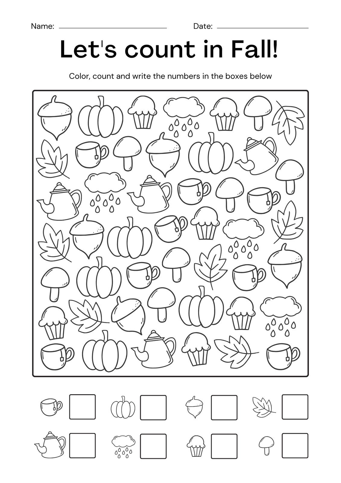 Preschool Autumn Worksheets For Kindergarten Kindergarten Worksheets