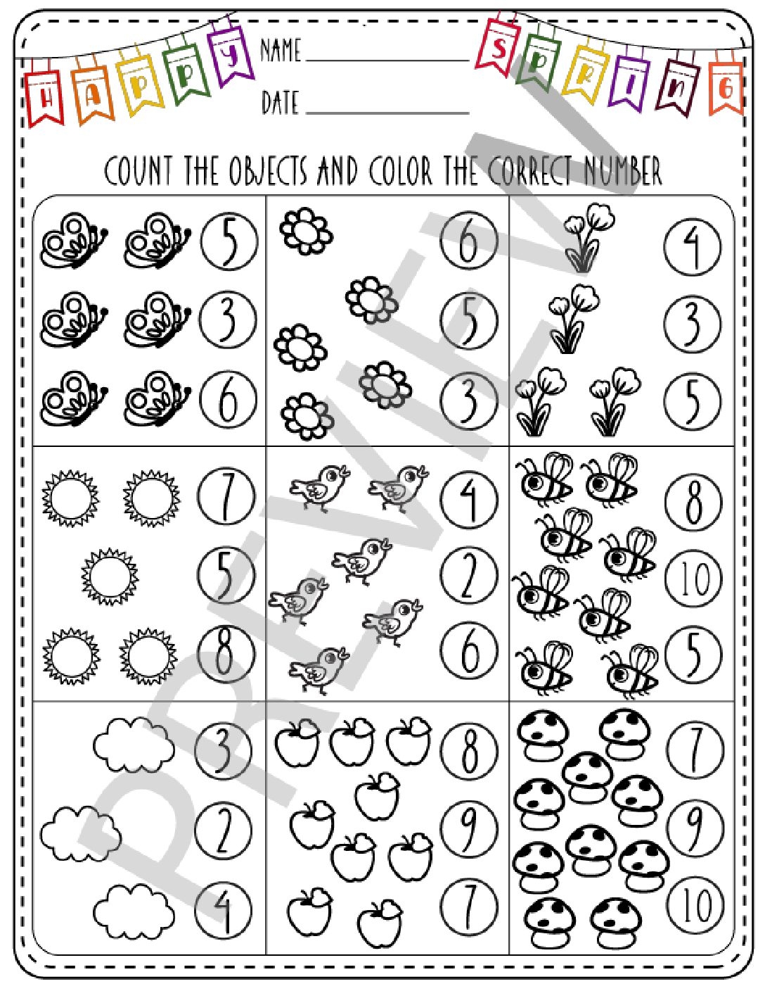 math for preschoolers worksheets