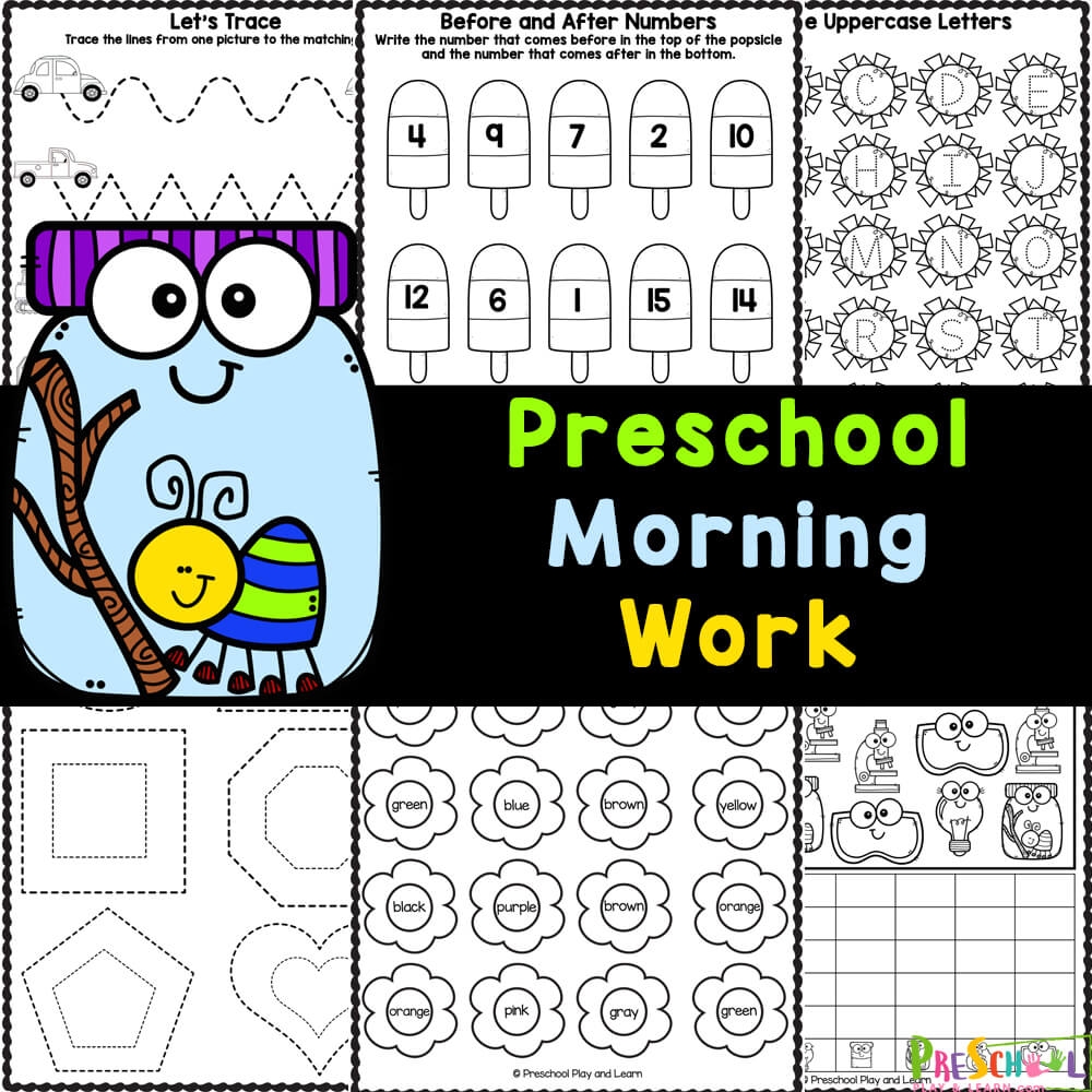 Preschool Morning Work Set 1 Worksheets Library