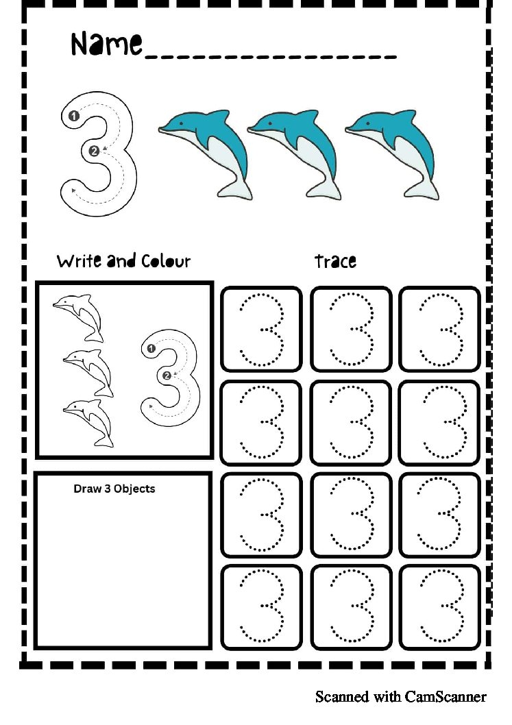 Preschool Number Tracing And Counting Worksheet Free Printable PDF