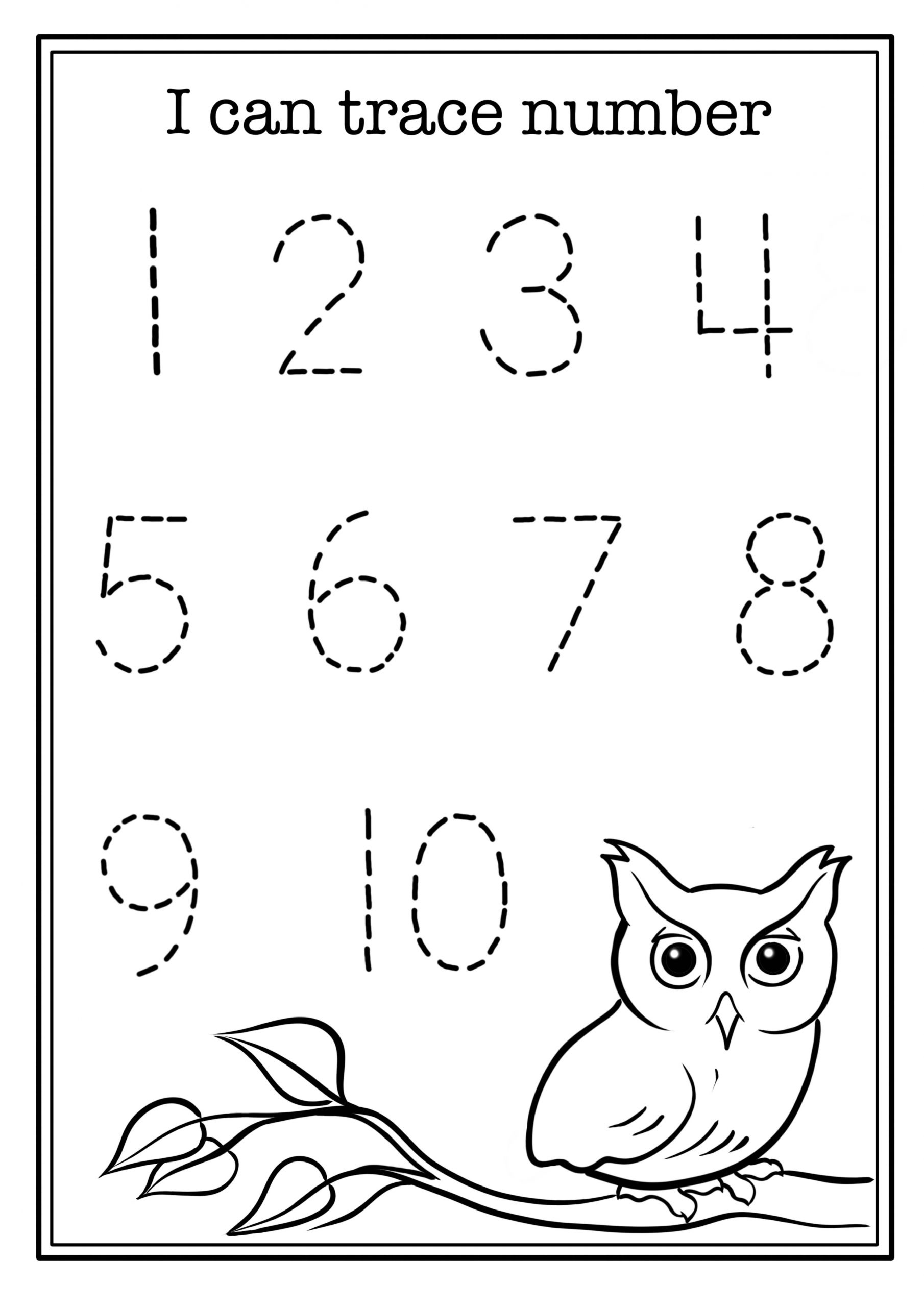 number 1 worksheet for preschool free printable