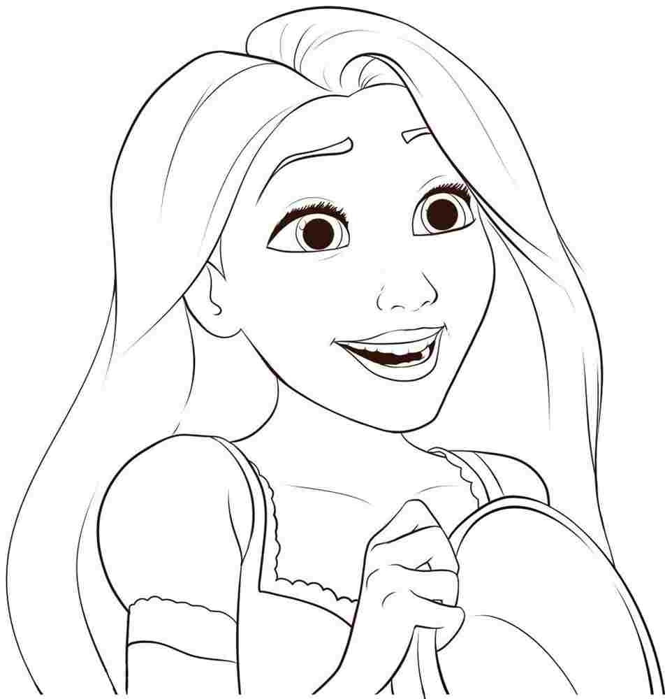 Princess Rapunzel Coloring Pages Face Coloring Home