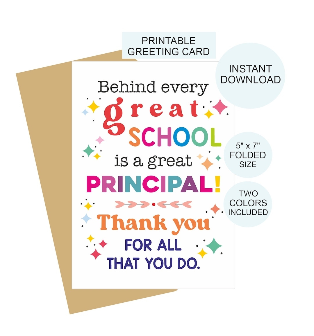 Principal Day Card Printable School Principal Day Card Principal 