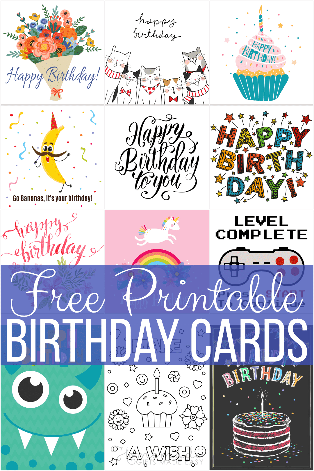 Print Out Foldable Free Printable Birthday Cards