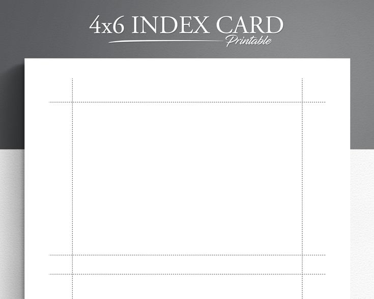 Printable 4x6 Index Card Printable Note Cards Printable Etsy