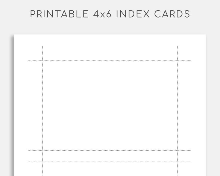 Printable 4x6 Index Card Printable Note Cards Printable Index Cards