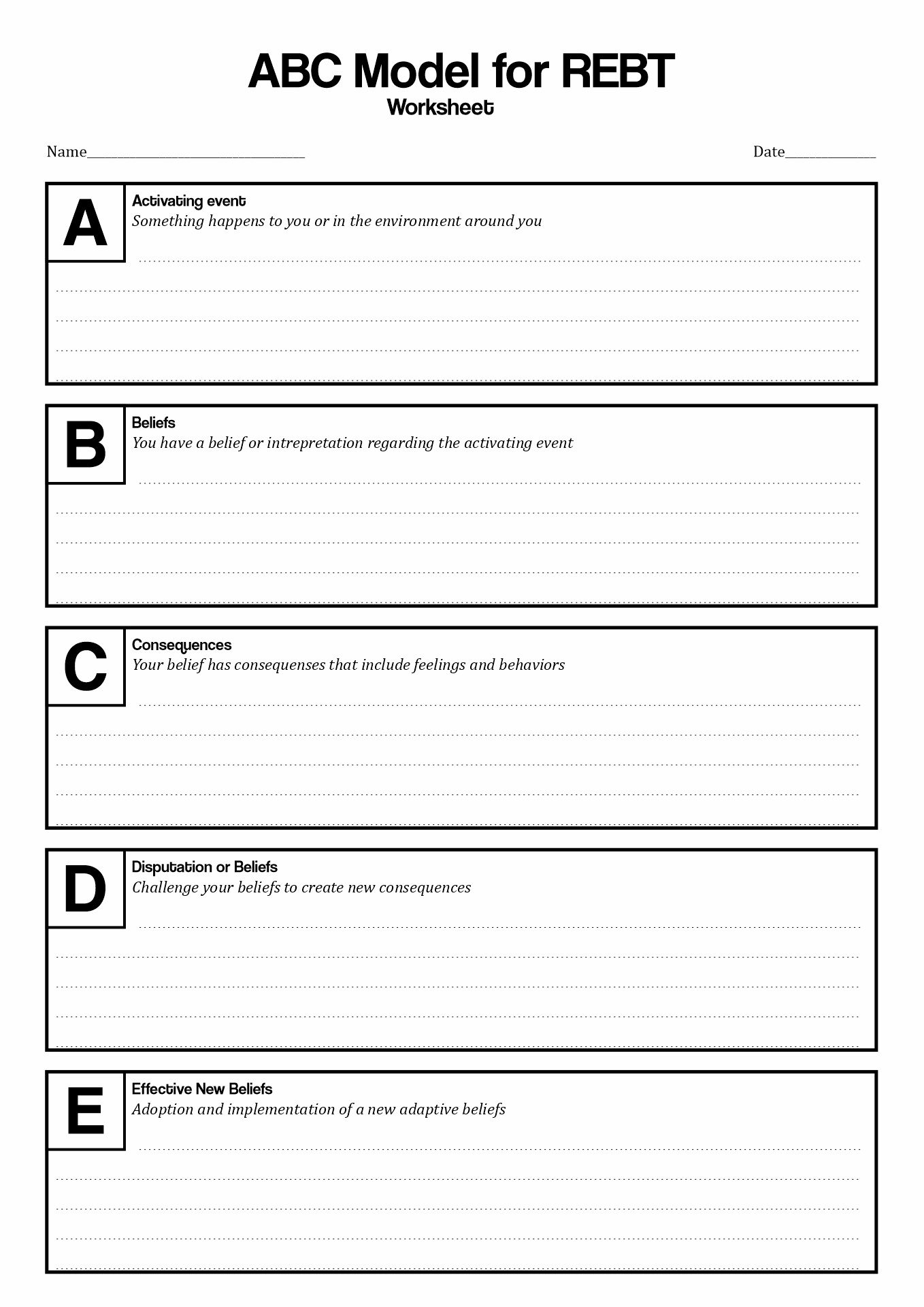Printable Abc Model Worksheet
