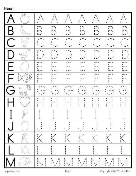 free printable abc trace worksheet
