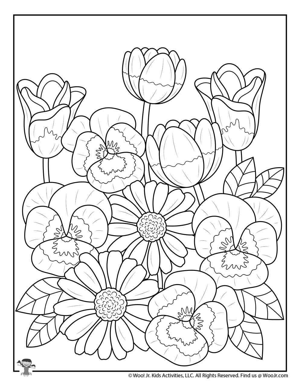 Printable Adult Coloring Pages Spring Flowers