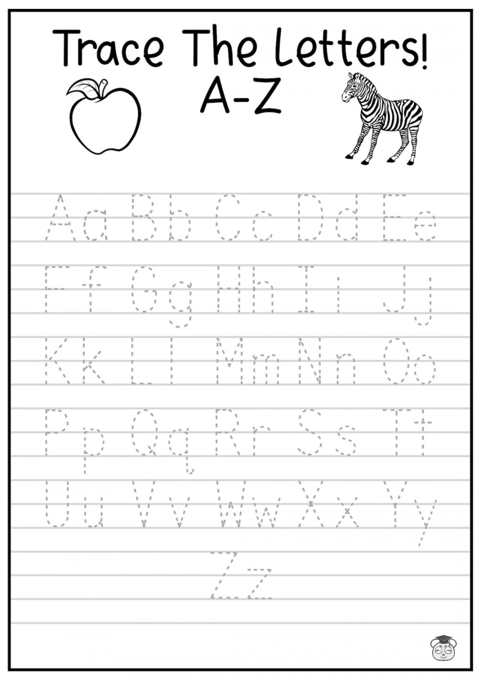 abc tracing worksheet printable