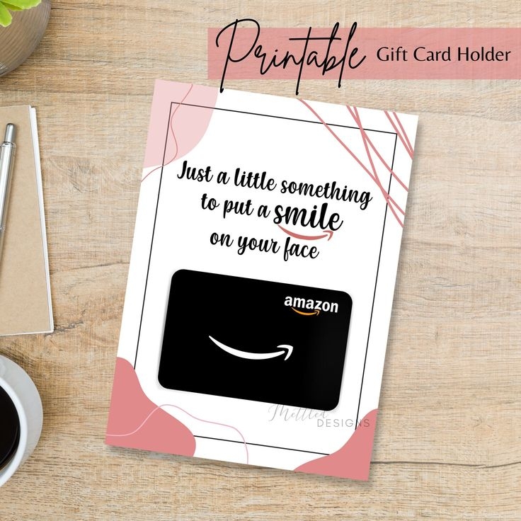 Printable Amazon Gift Card Instant Download Amazon Gift Card Holder 