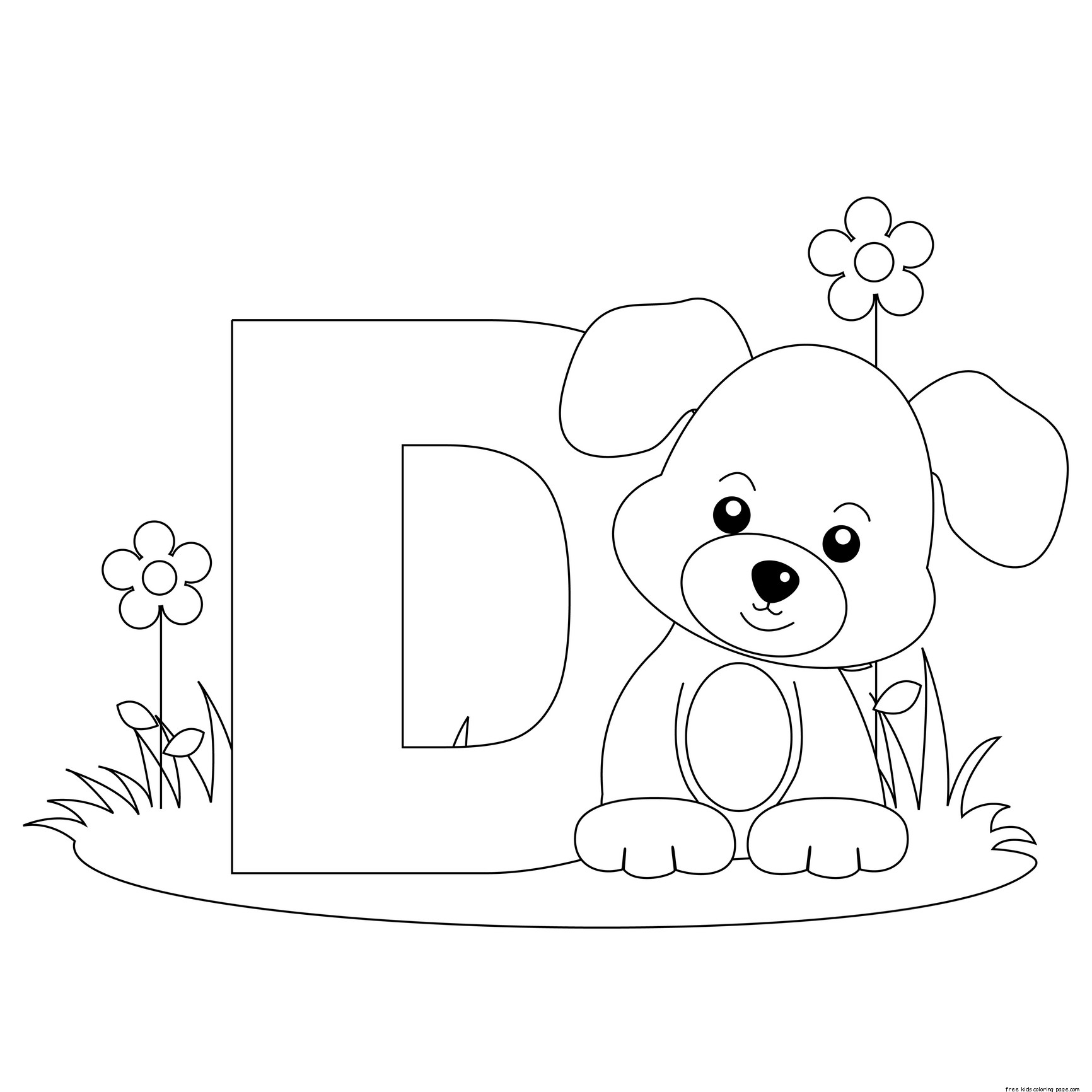 Printable Animal Alphabet Letter D For Dog For Preschool