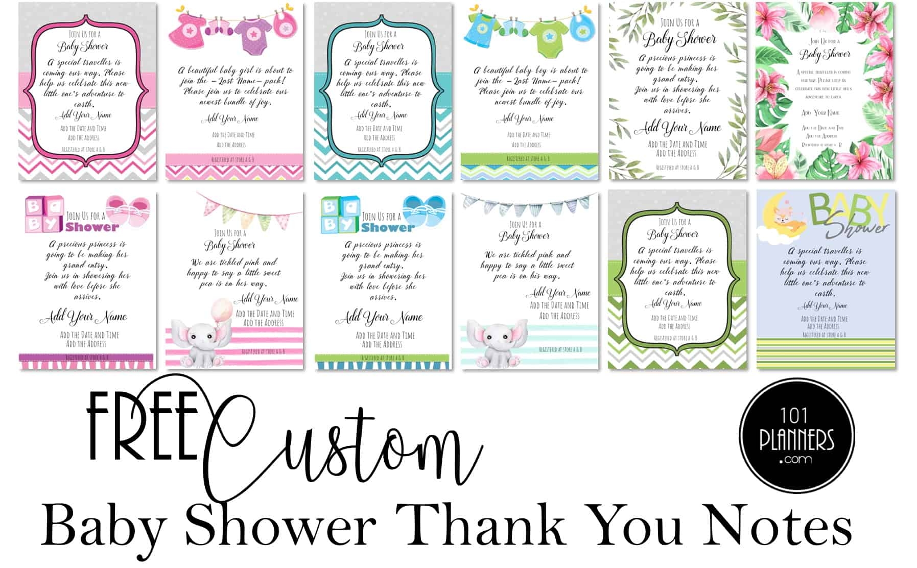 Printable Baby Shower Thank You Cards Free Printable Baby Shower Gift 