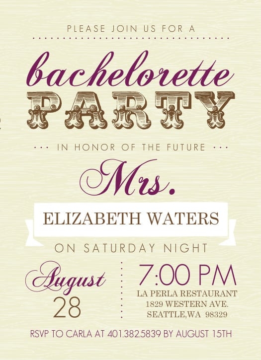 Printable Bachelorette Party Invitation Templates