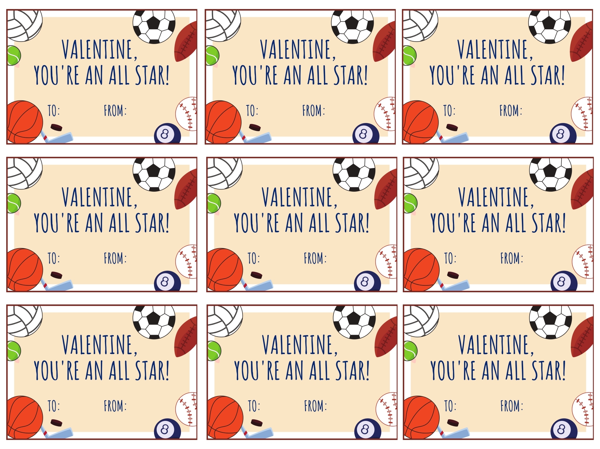 printable baseball valentine cards