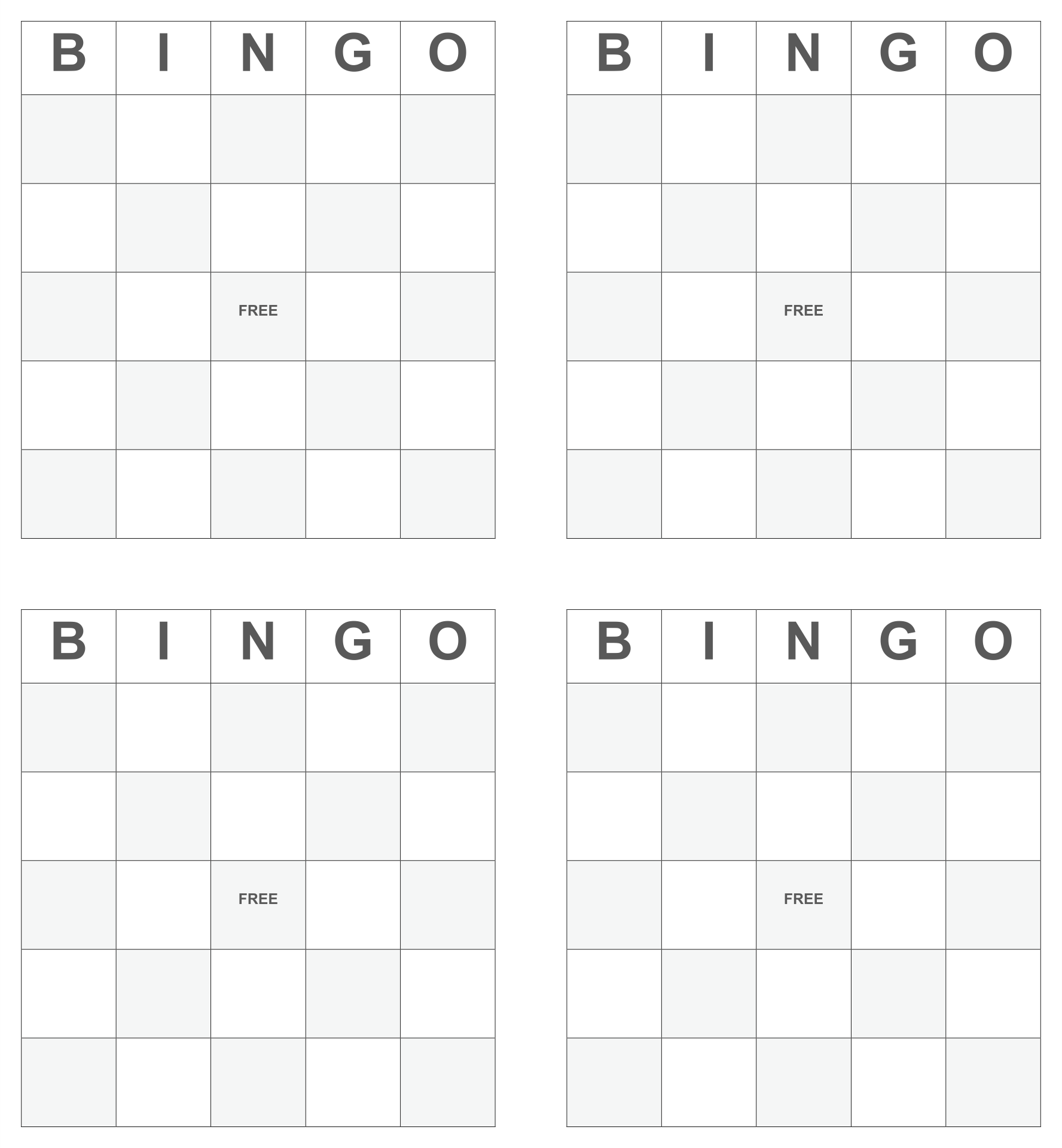 Printable Blank Bingo Cards 4 Per Page Upfhot