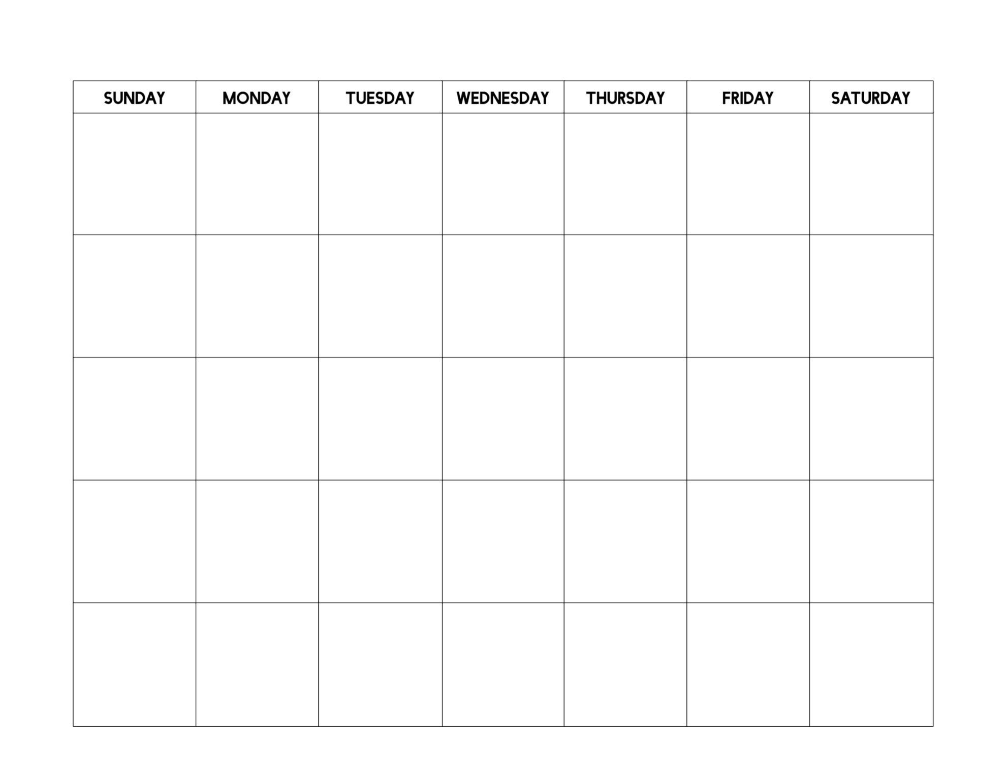 Printable Blank Calendar Template Blank Calendar Pages Blank The Best 