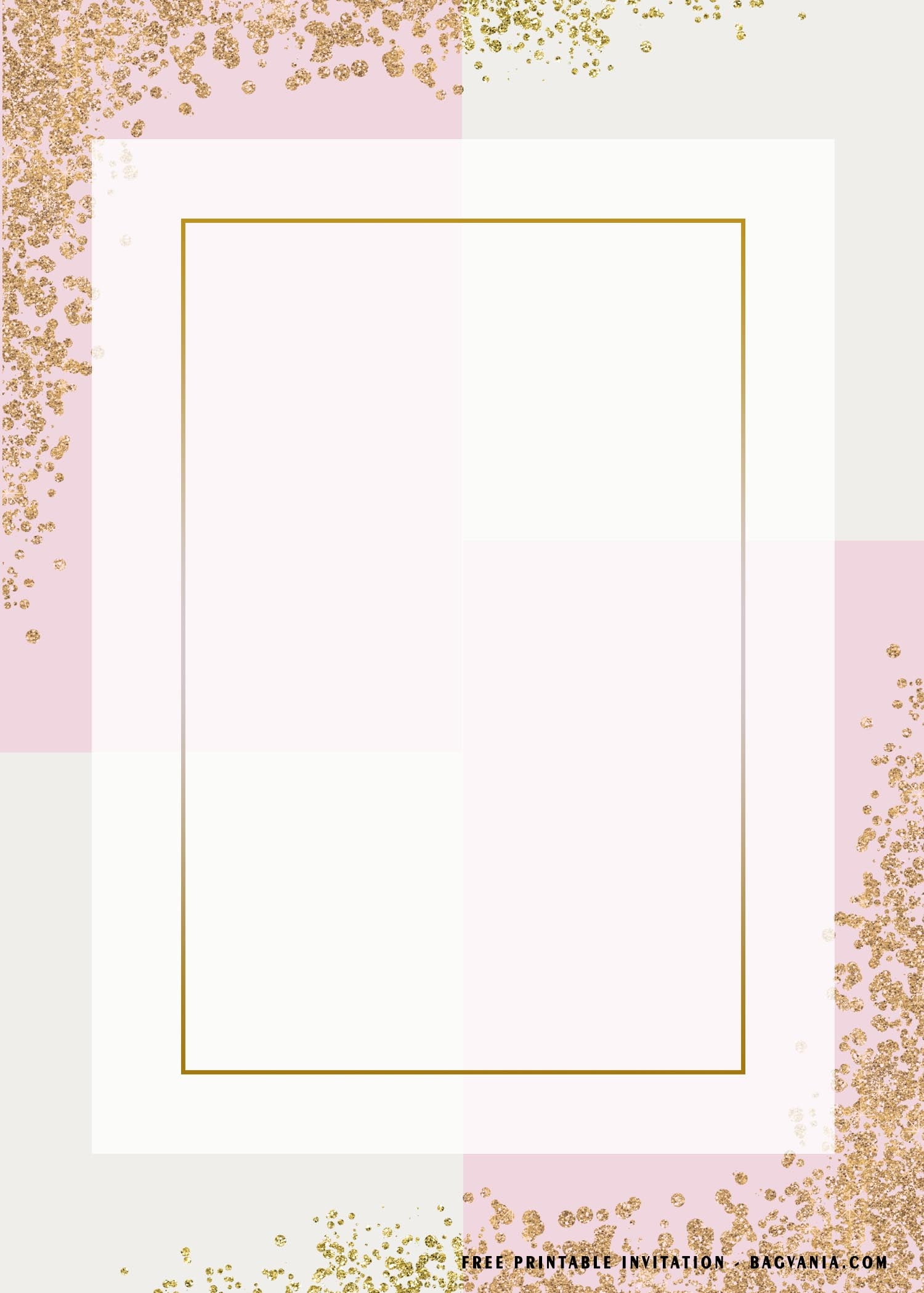 blank rose gold invitation template
