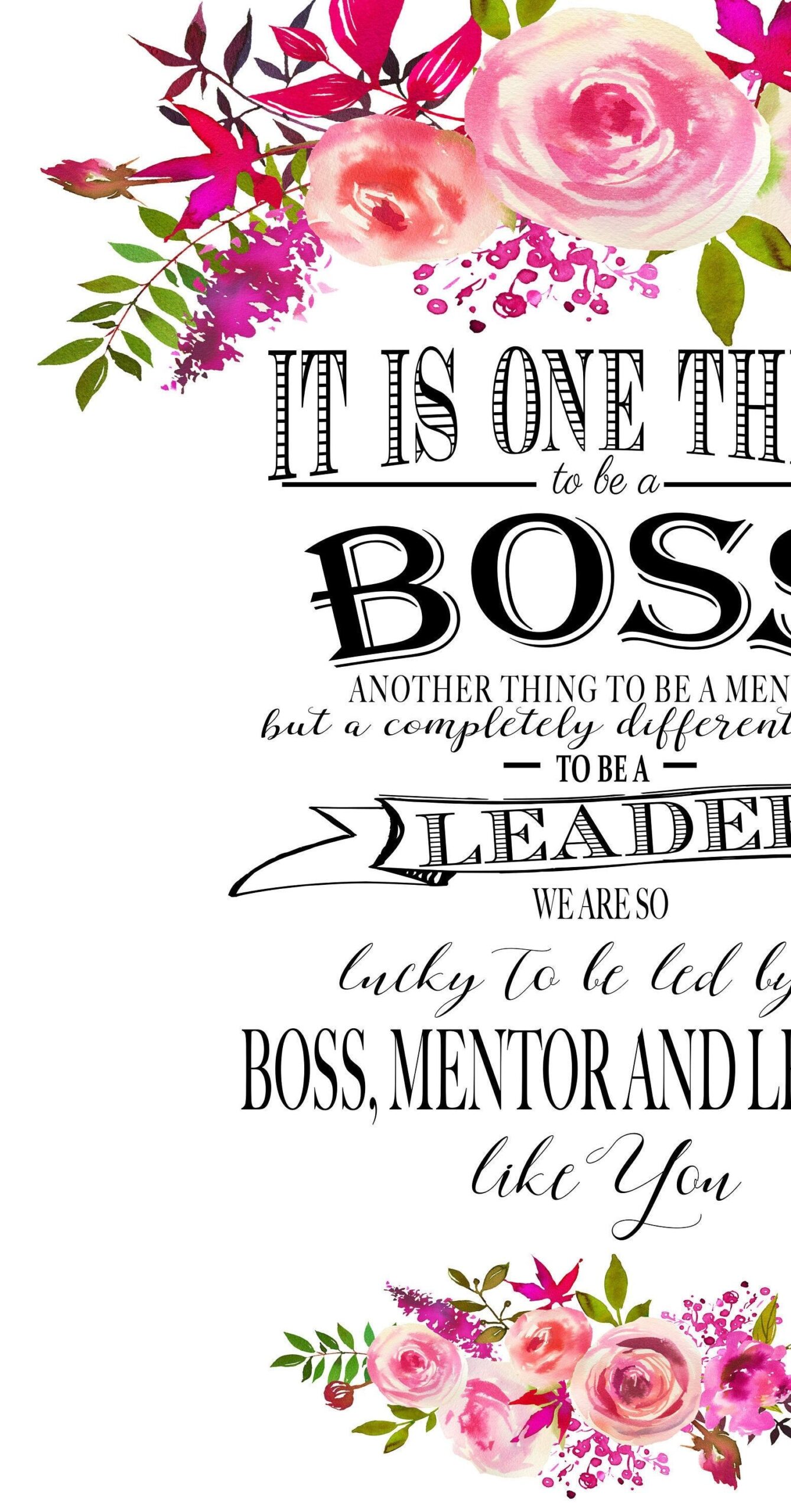 Printable Boss Appreciation Day Gift Boss Week Boss Card Boss Thank You 