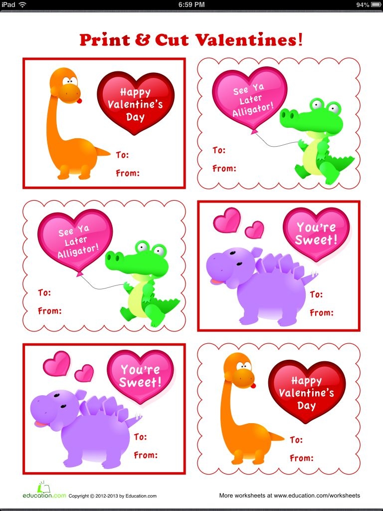 Printable Boy Valentines Cards Free