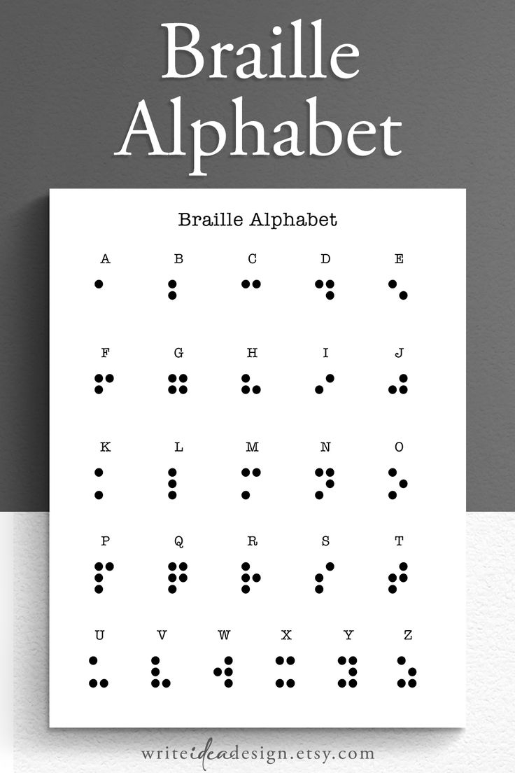 Printable Braille Alphabet Sheet Full Alphabet Braille Letters Etsy