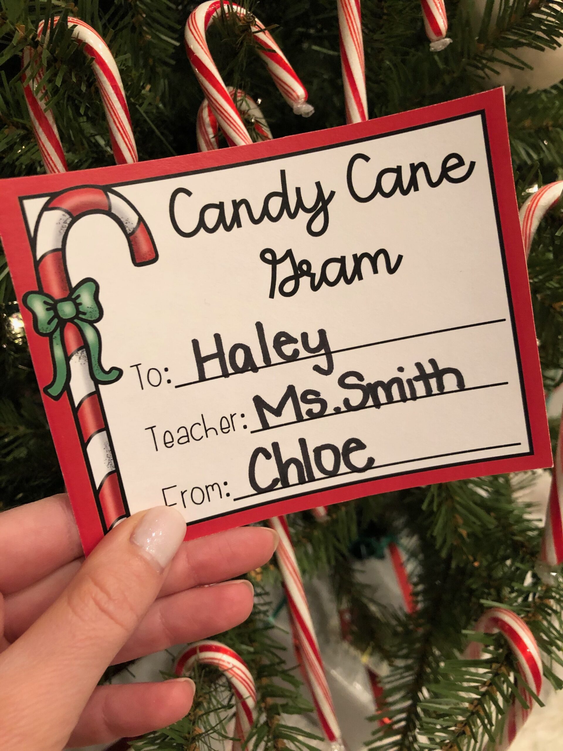 printable candy cane card