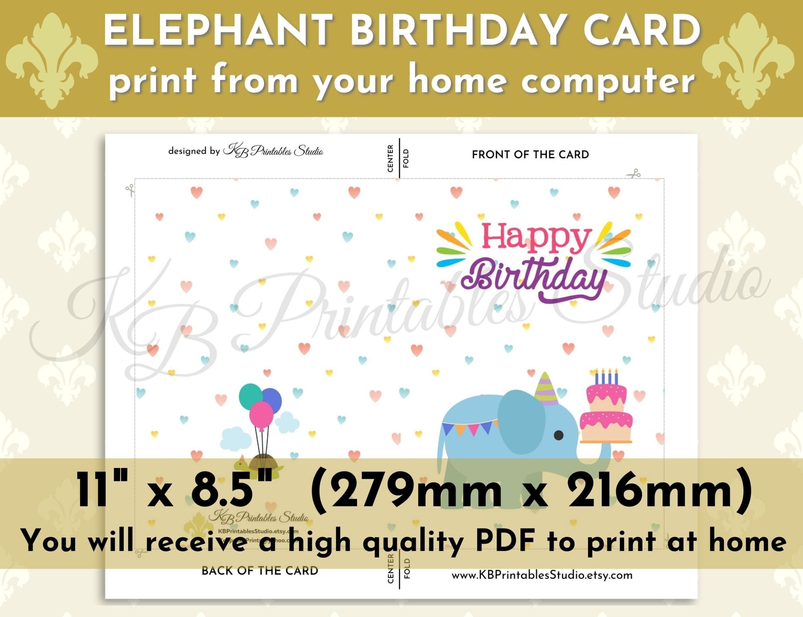 Printable Child 39 s Birthday Card Cute Birthday Card Etsy