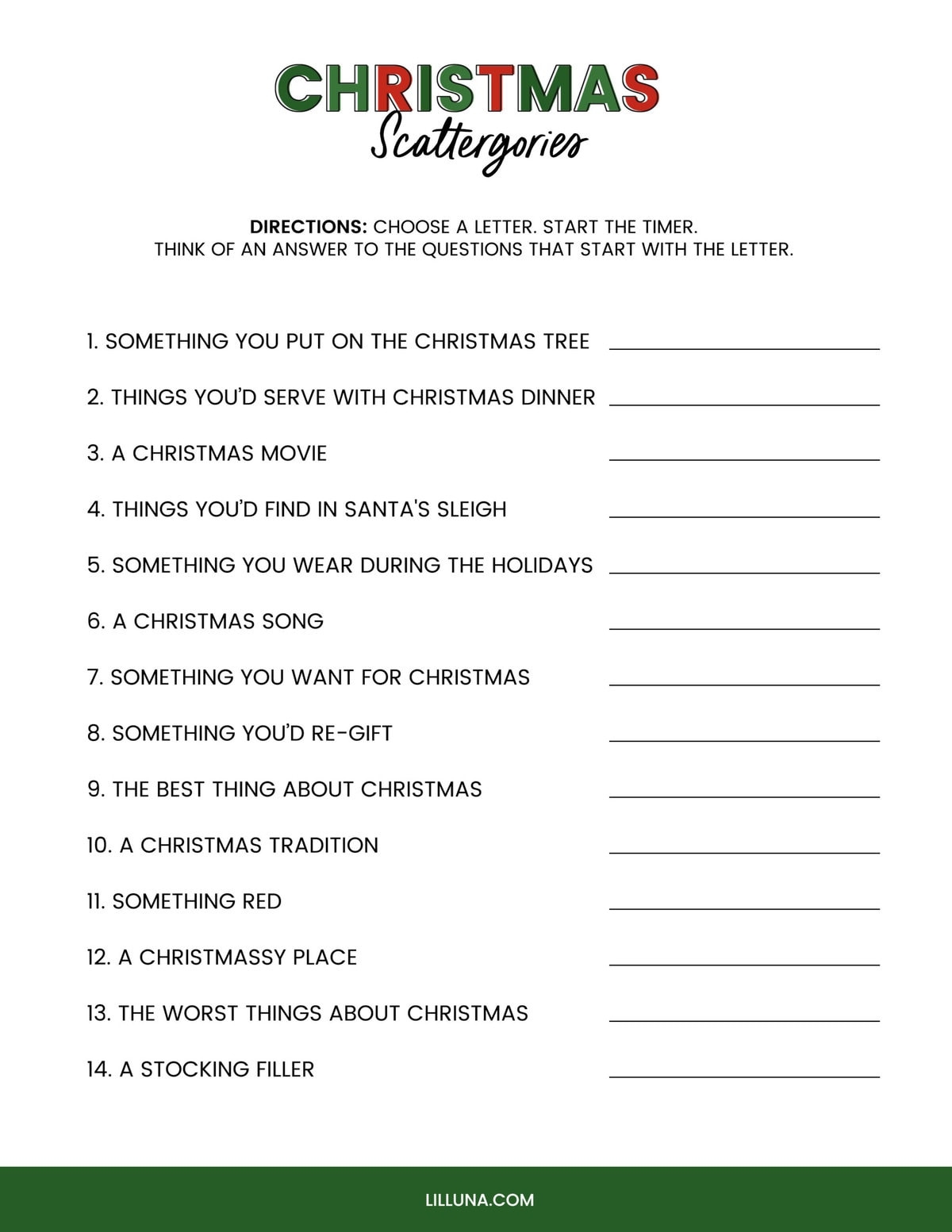 printable games for adults christmas